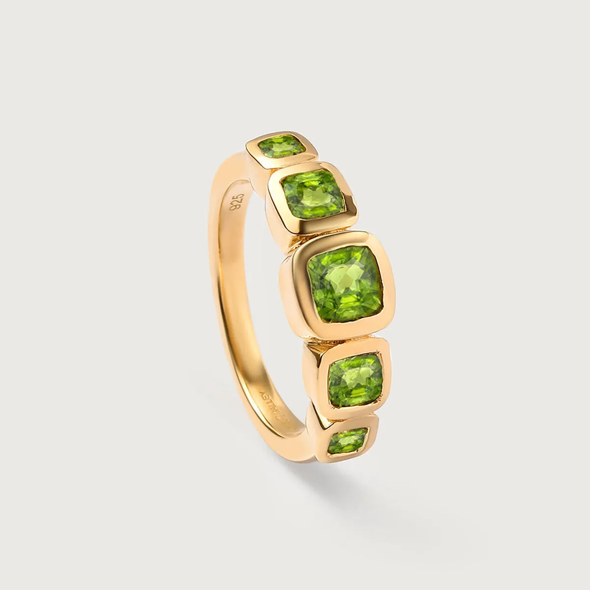 Candy Peridot 5 Stone Ring