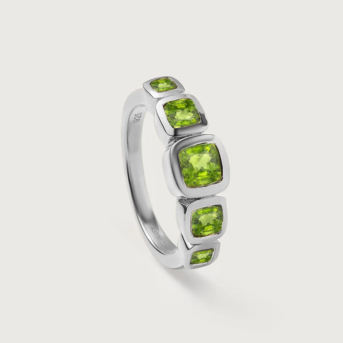 Candy Peridot 5 Stone Ring