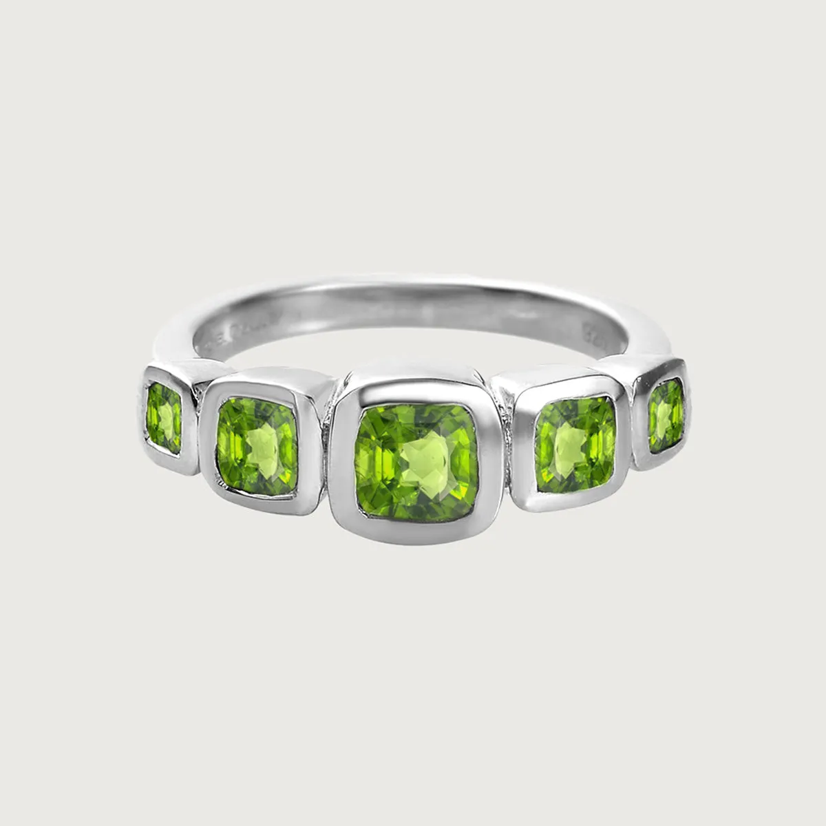 Candy Peridot 5 Stone Ring