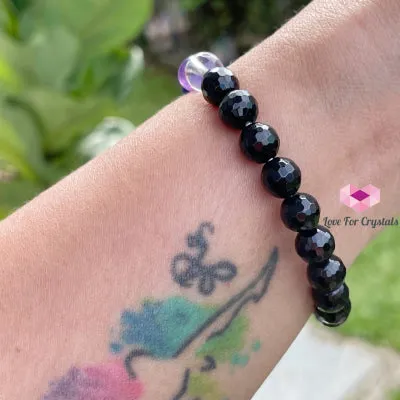 Chakra Protects Remedy Bracelet (Black Tourmaline Faceted with 7 Stones)