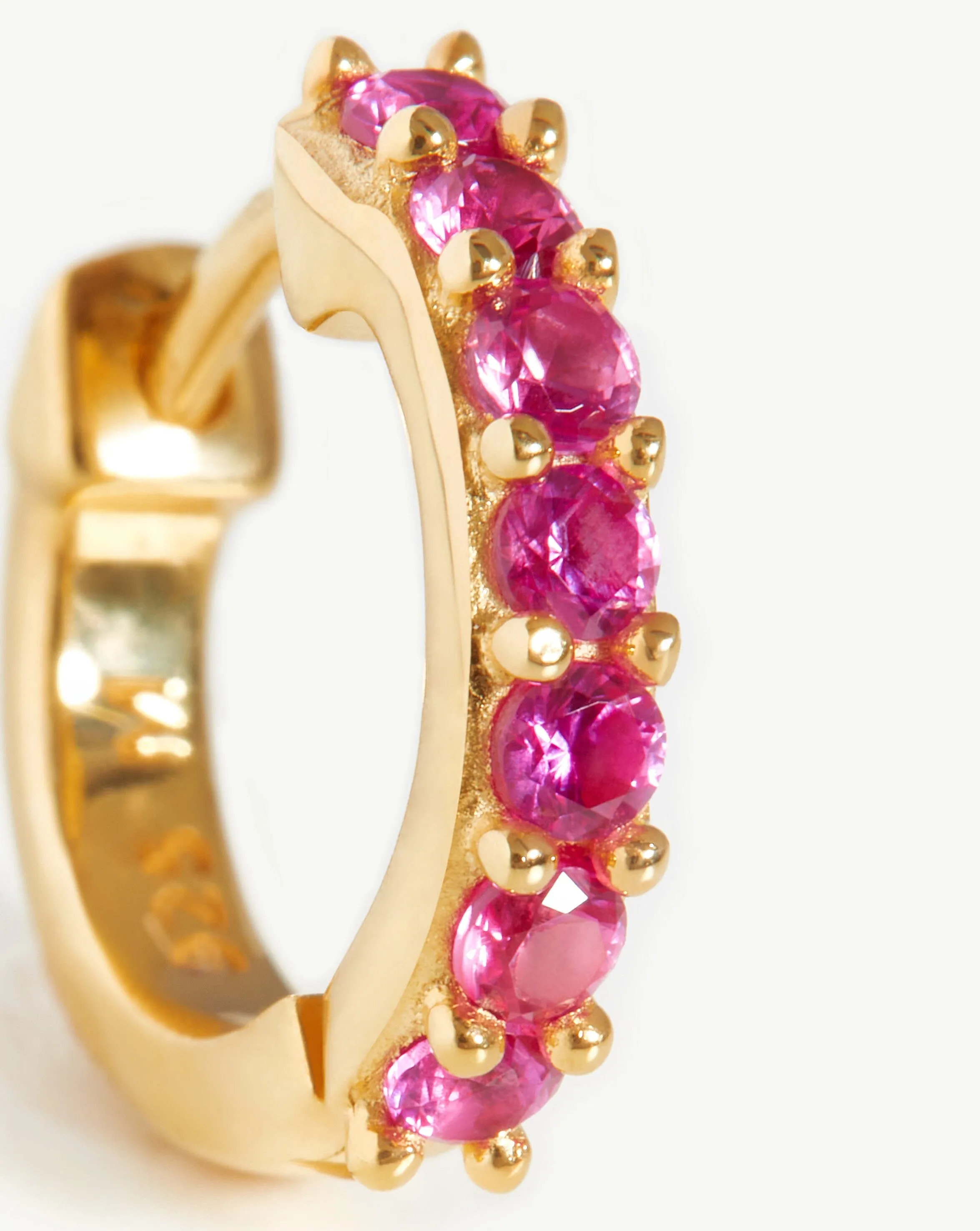 Classic Stone Huggies | 18k Gold Vermeil/Pink Zirconia