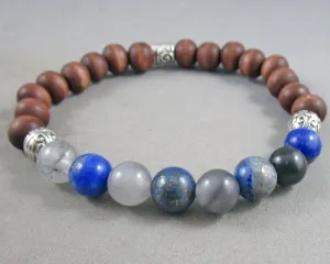Communication Bracelet (Lapis Lazuli & Smoky Quartz) RC003