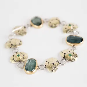 Corsico Moss Aquamarine & Emerald Bracelet