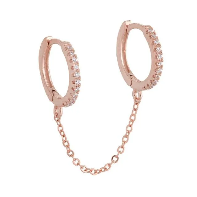 Crystal Zircon Chain Earring