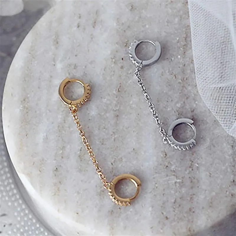 Crystal Zircon Chain Earring