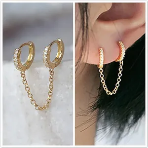 Crystal Zircon Chain Earring