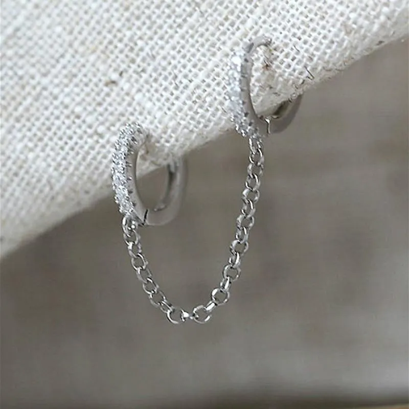 Crystal Zircon Chain Earring