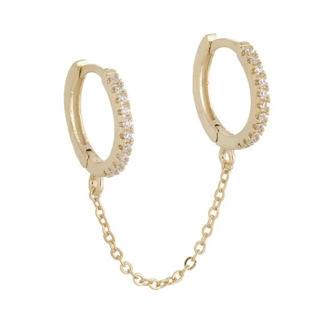 Crystal Zircon Chain Earring