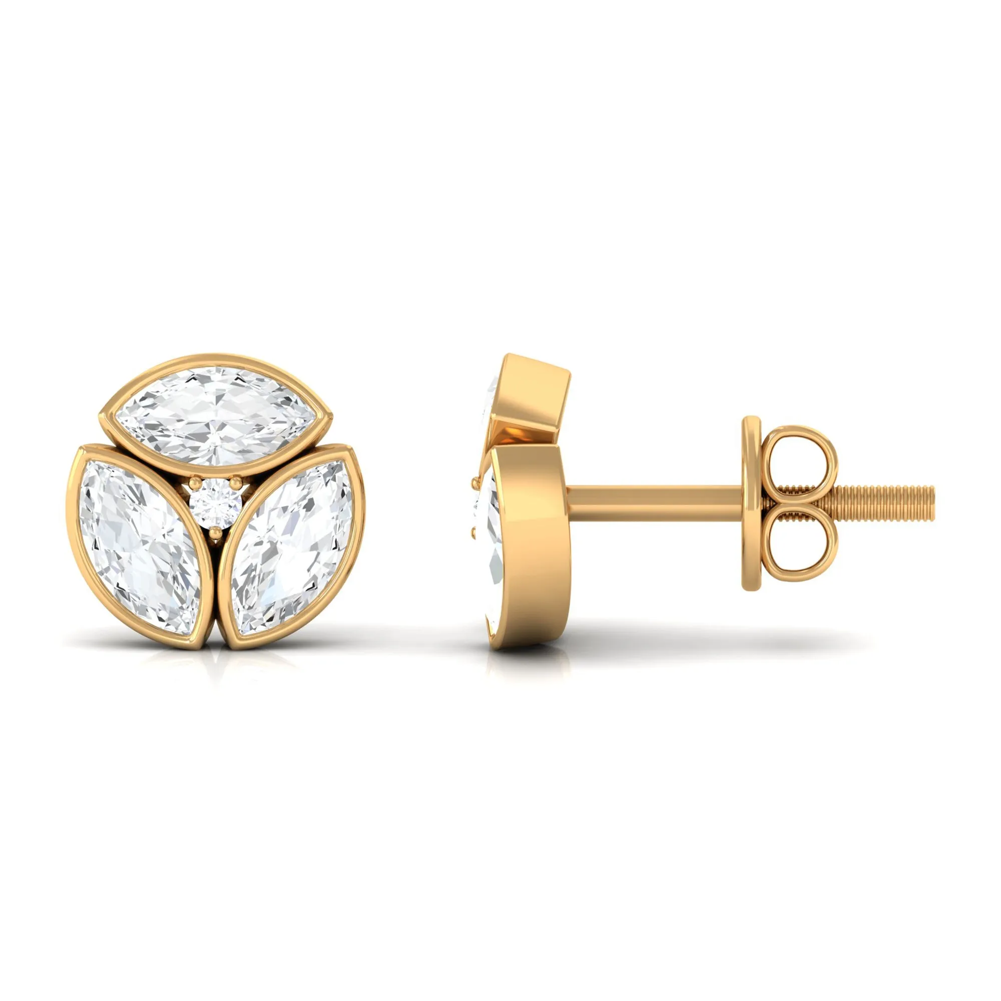 Dainty Zircon Screw Back Stud Earrings