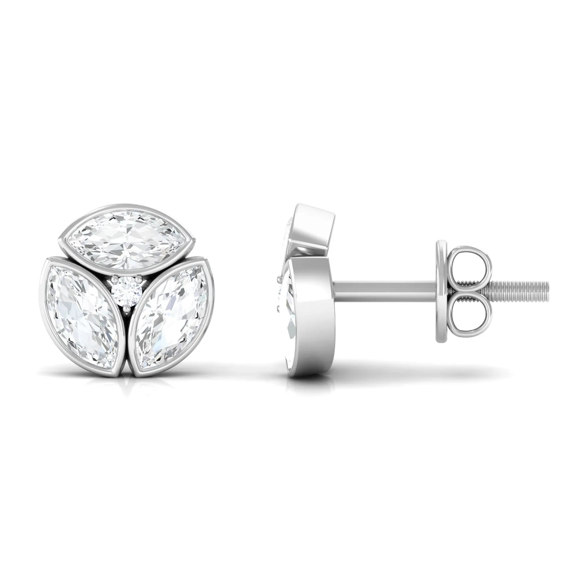 Dainty Zircon Screw Back Stud Earrings