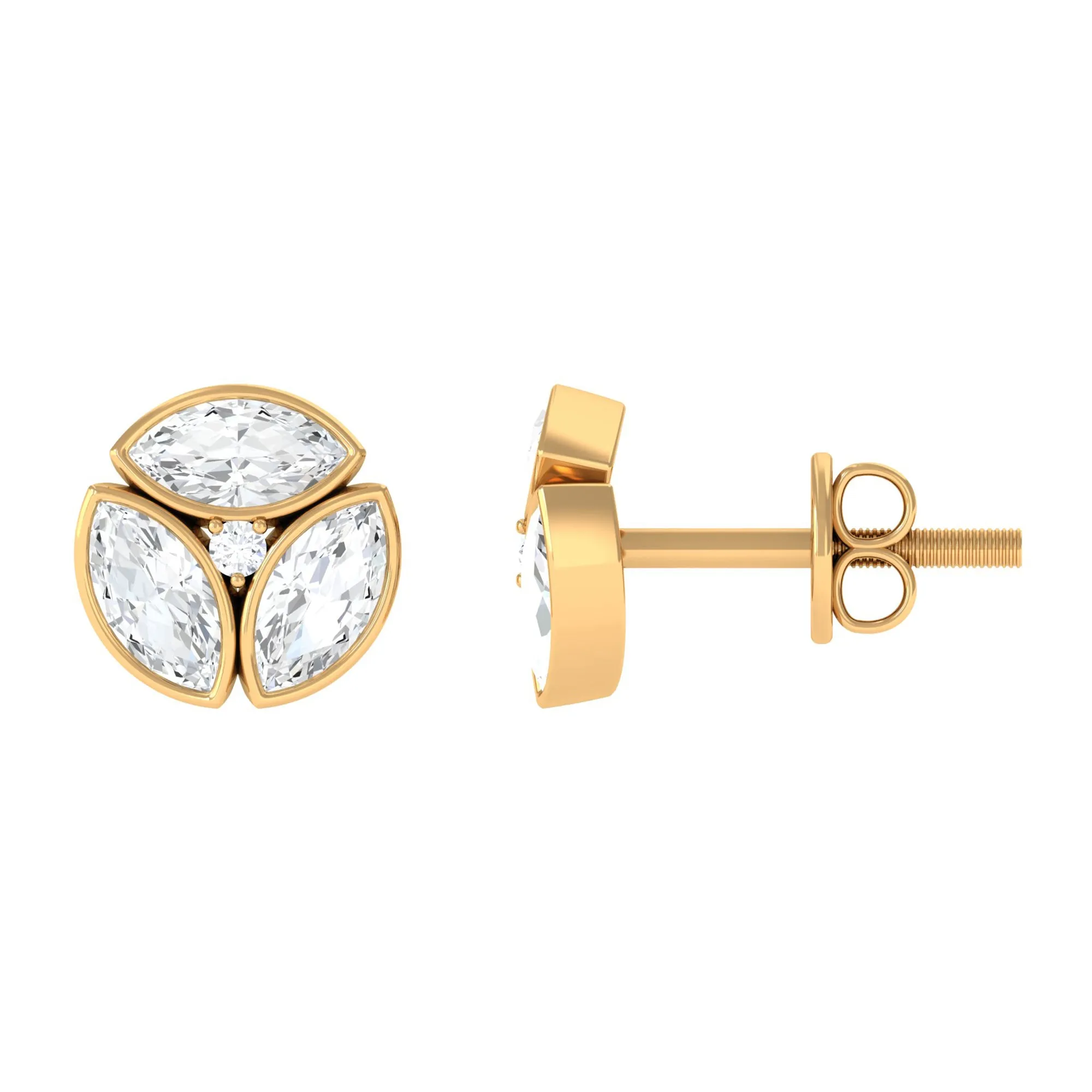 Dainty Zircon Screw Back Stud Earrings