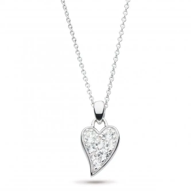 Desire Precious White Topaz Small Heart 17" Necklace 90505WT