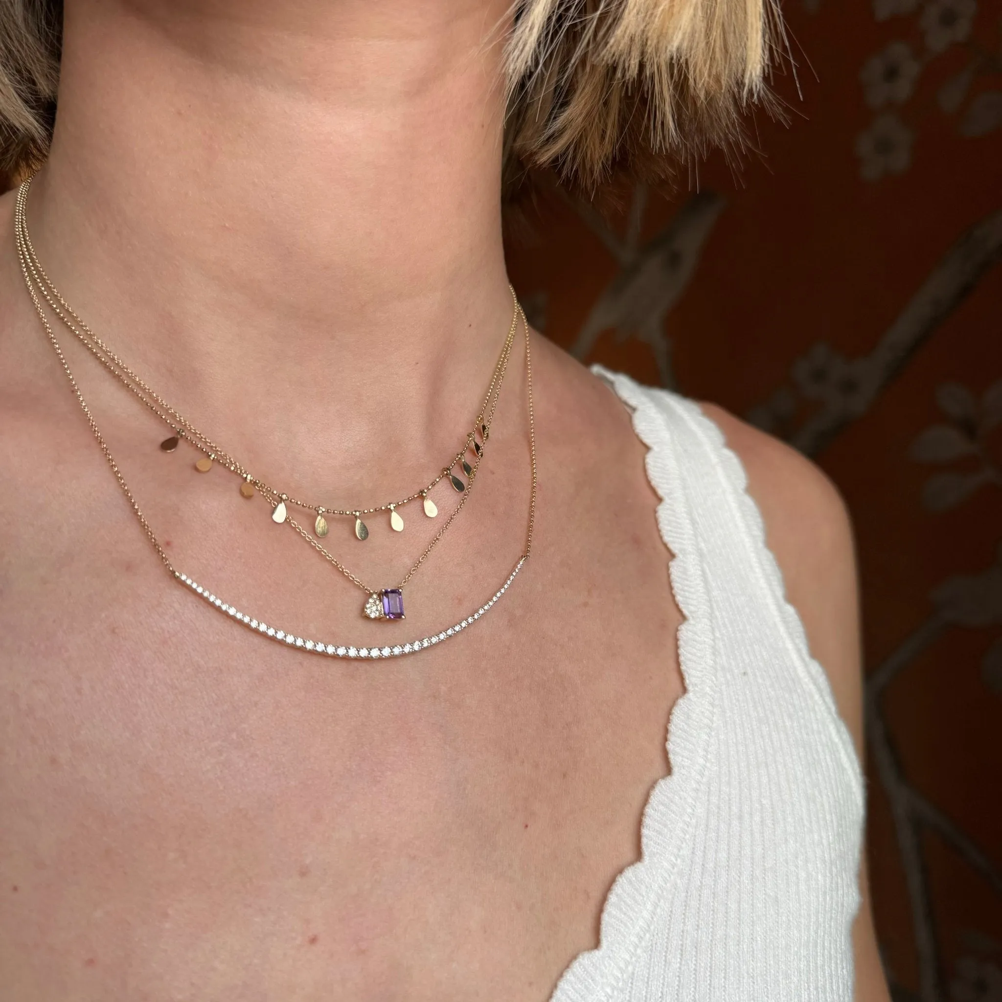Diamond & Gemstone Toi Et Moi Necklace