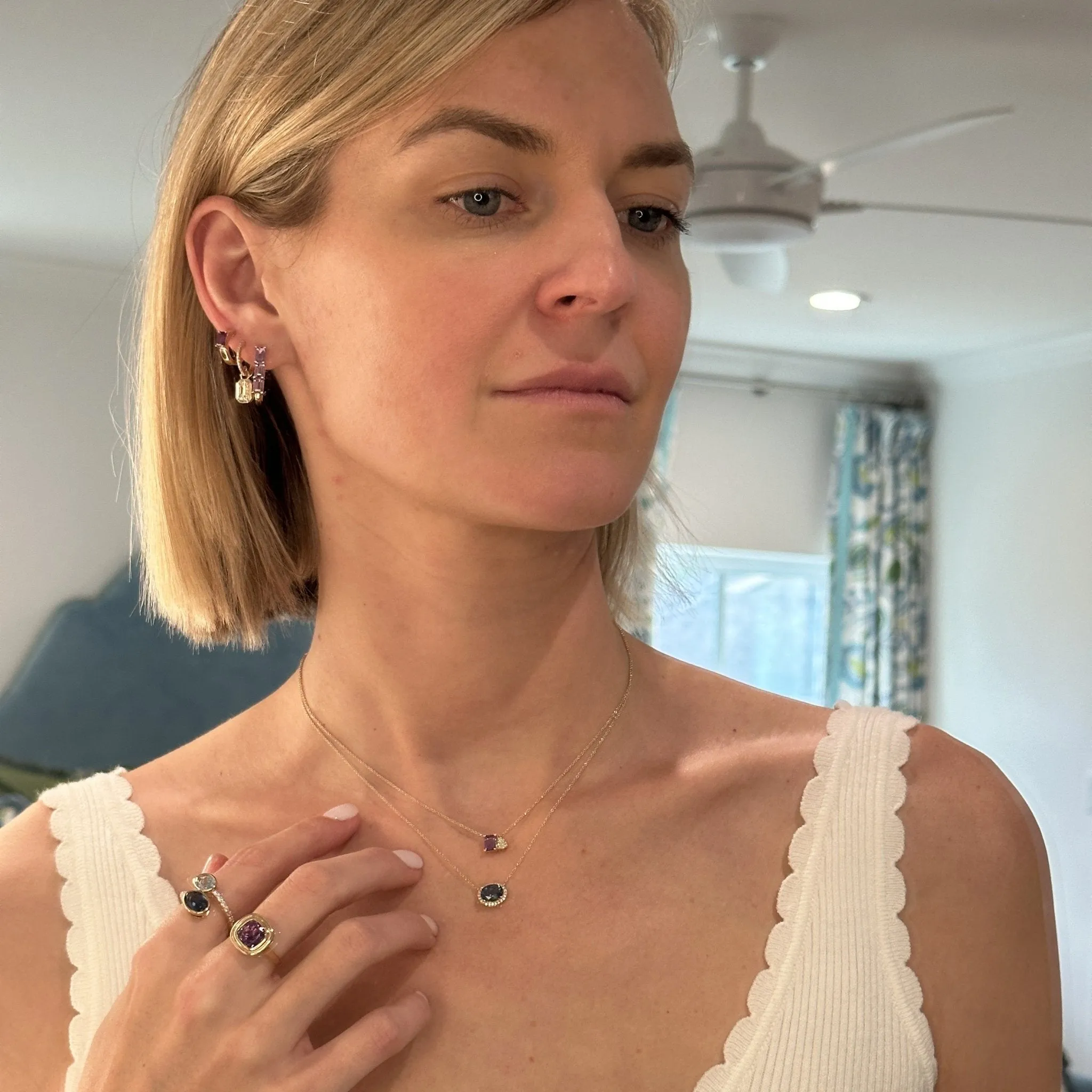 Diamond & Gemstone Toi Et Moi Necklace
