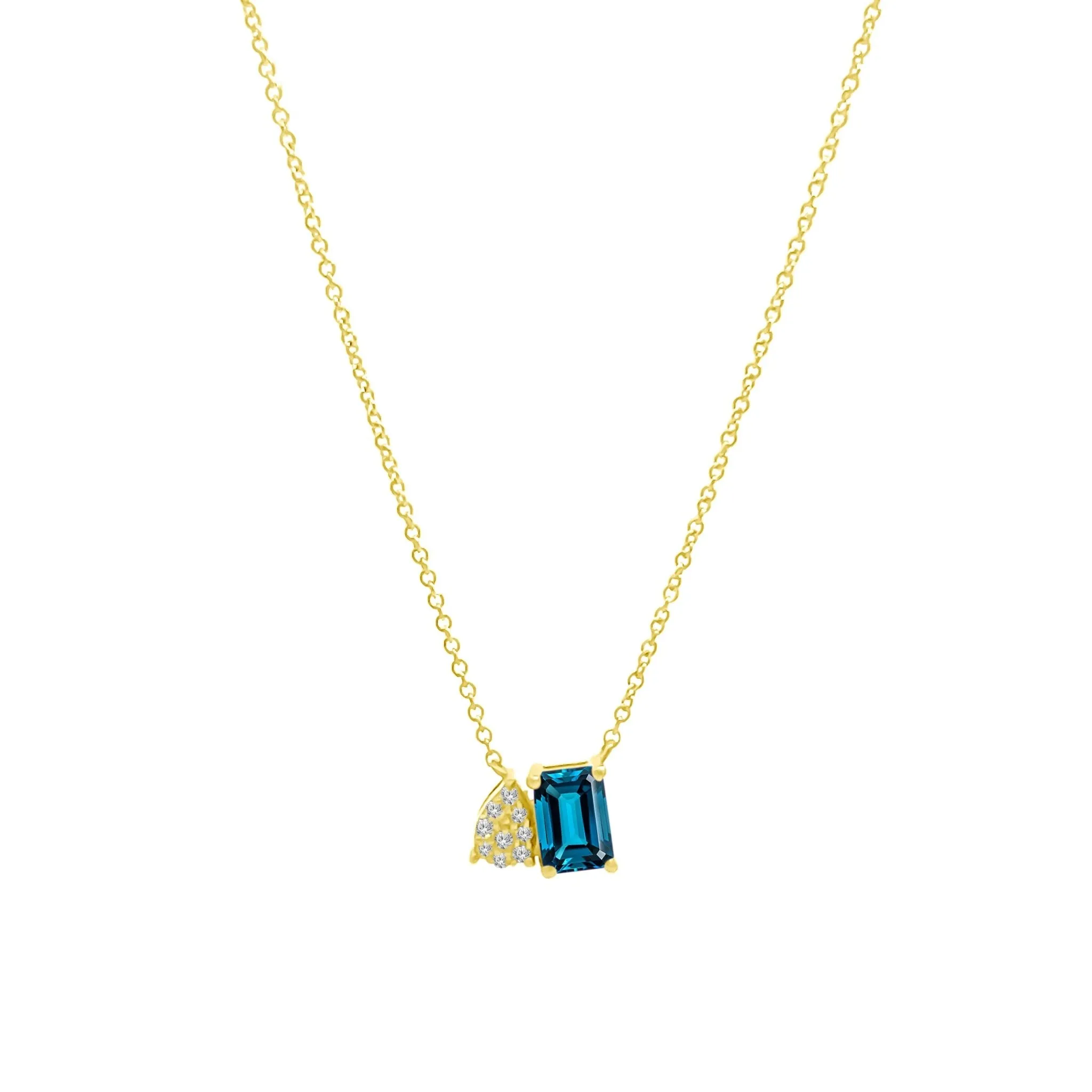 Diamond & Gemstone Toi Et Moi Necklace