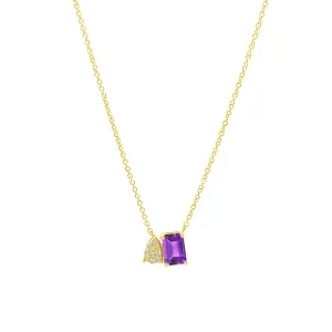 Diamond & Gemstone Toi Et Moi Necklace