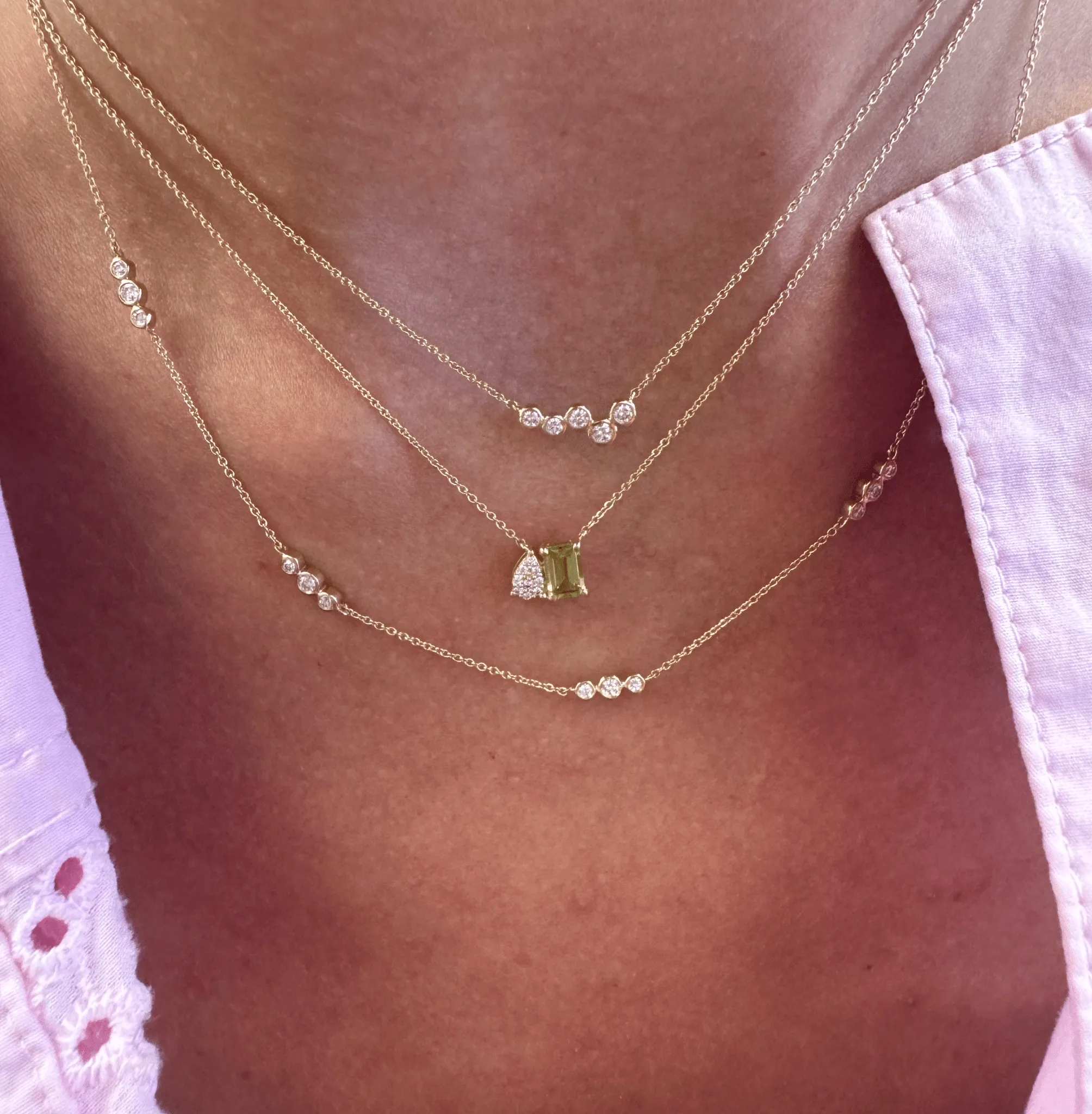 Diamond & Gemstone Toi Et Moi Necklace
