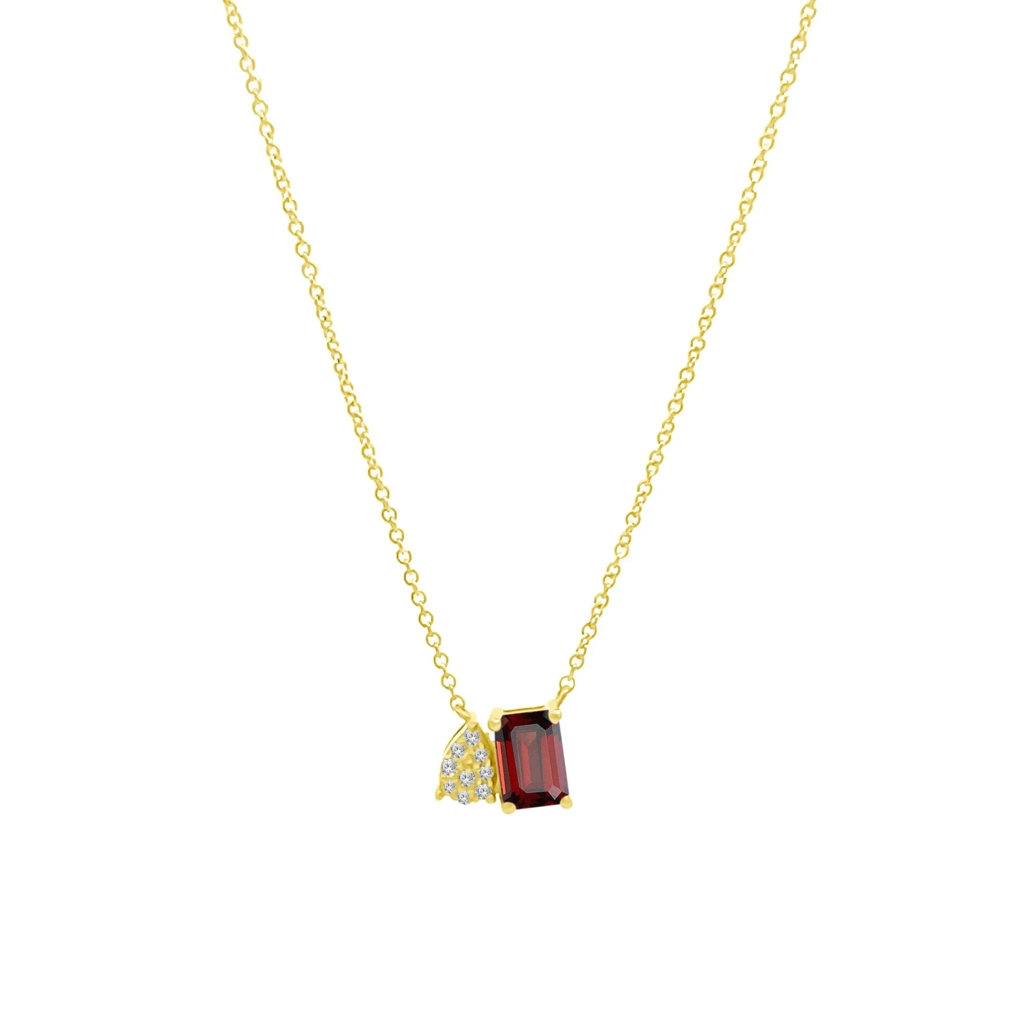 Diamond & Gemstone Toi Et Moi Necklace