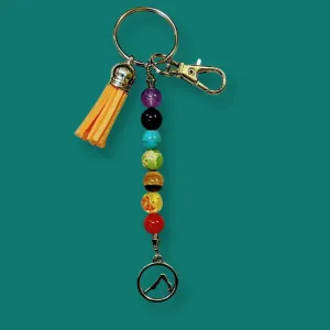 Downward dog Pose (mukha svanasana), Chakra Keychain .
