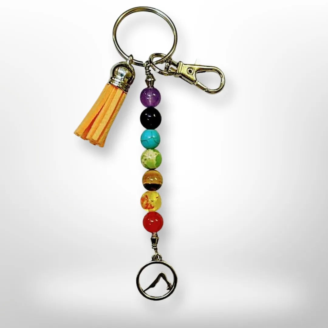 Downward dog Pose (mukha svanasana), Chakra Keychain .