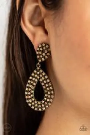 Earrings Pack In The Pizzazz - Brass Clip On E2277