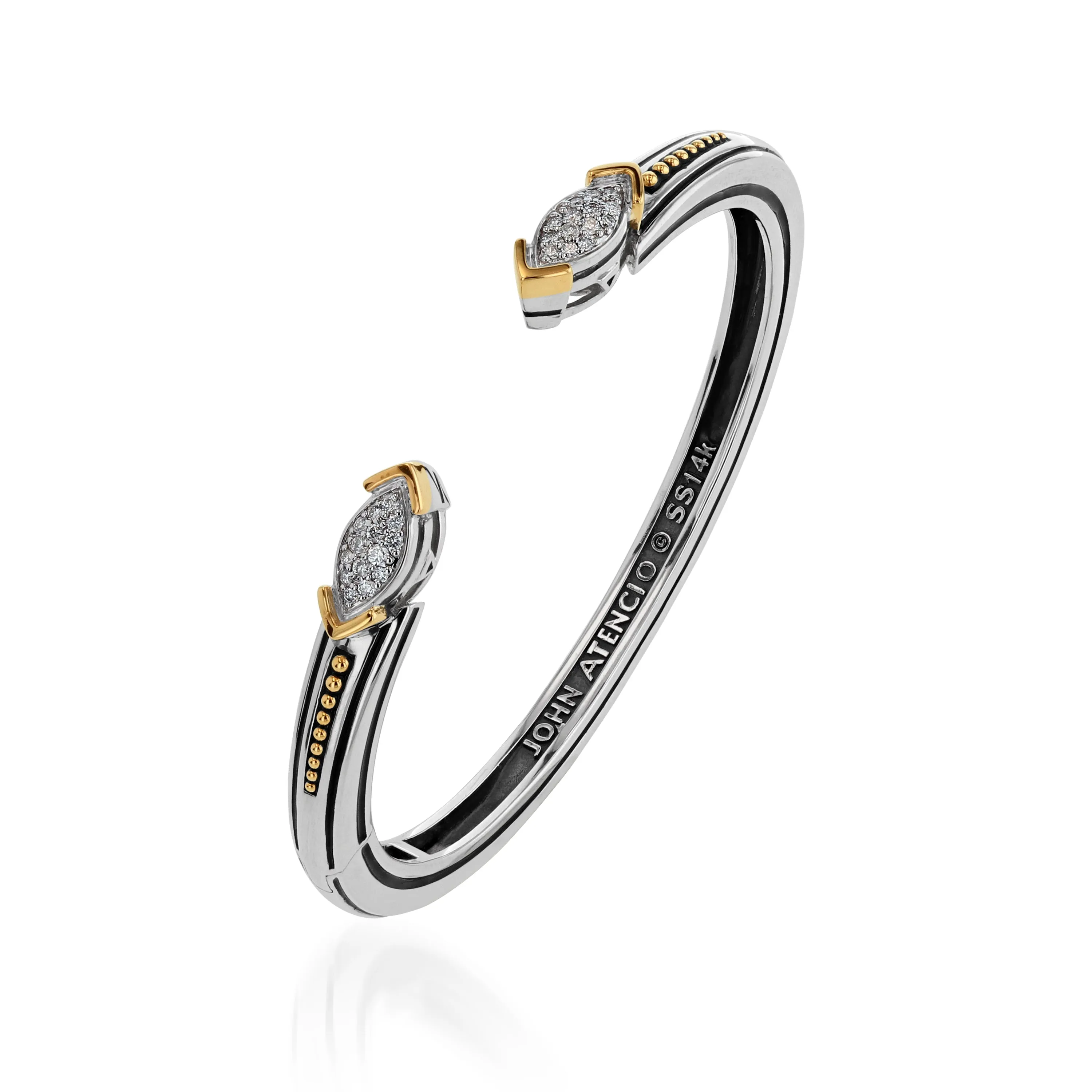 Elixir Pave Diamond Hinged Cuff Bracelet