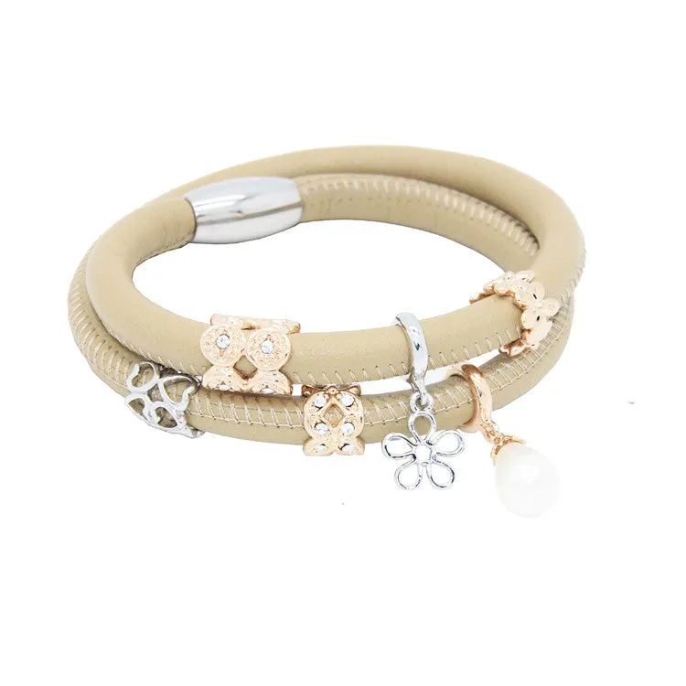 Endless Double Ivory Leather Bracelet