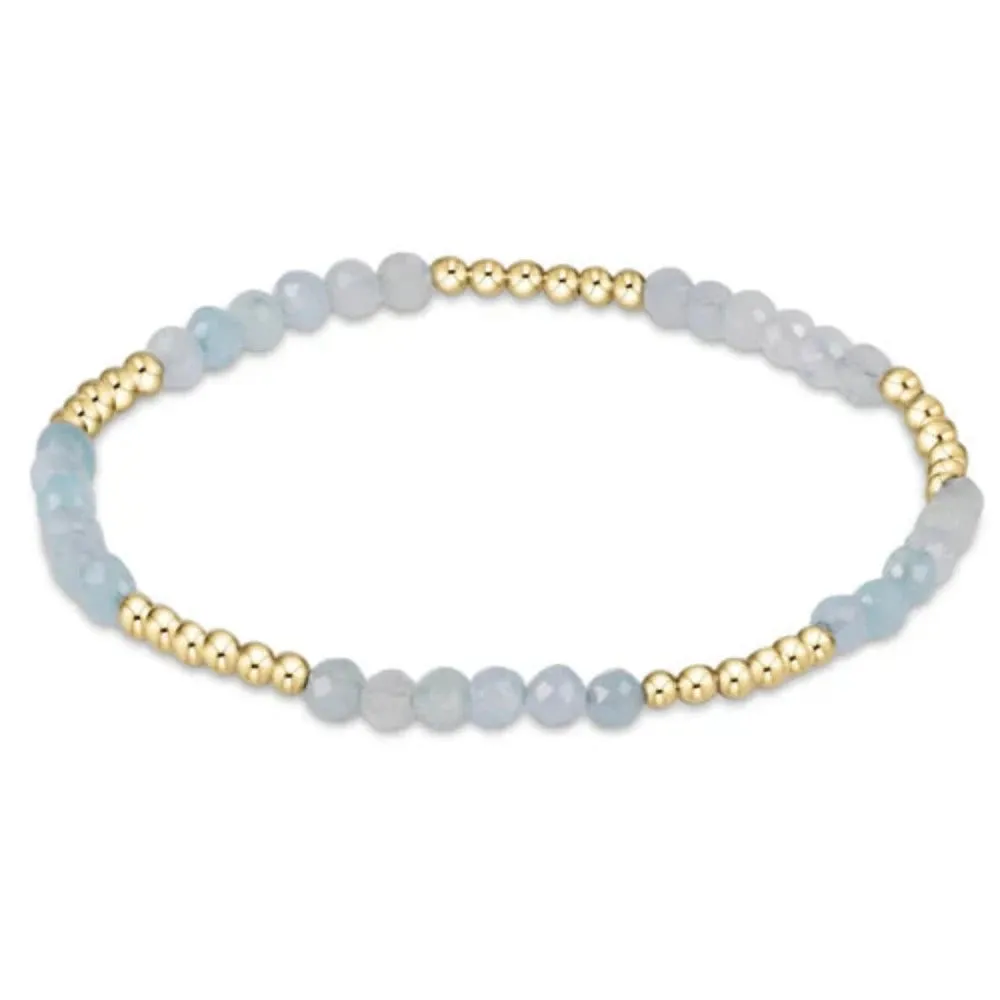 enewton 6.25" Blissful Pattern 2.5mm Bead Gemstone Bracelet - Aquamarine