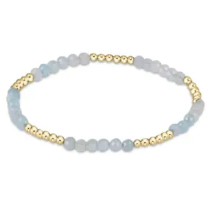 enewton 6.25" Blissful Pattern 2.5mm Bead Gemstone Bracelet - Aquamarine