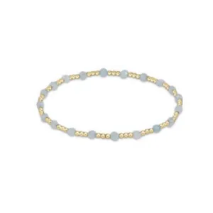 enewton 6.25" Gemstone Gold Sincerity Pattern 3mm Bead Bracelet - Aquamarine