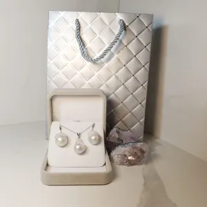 Extra large Baroque pearl set, sterling silver