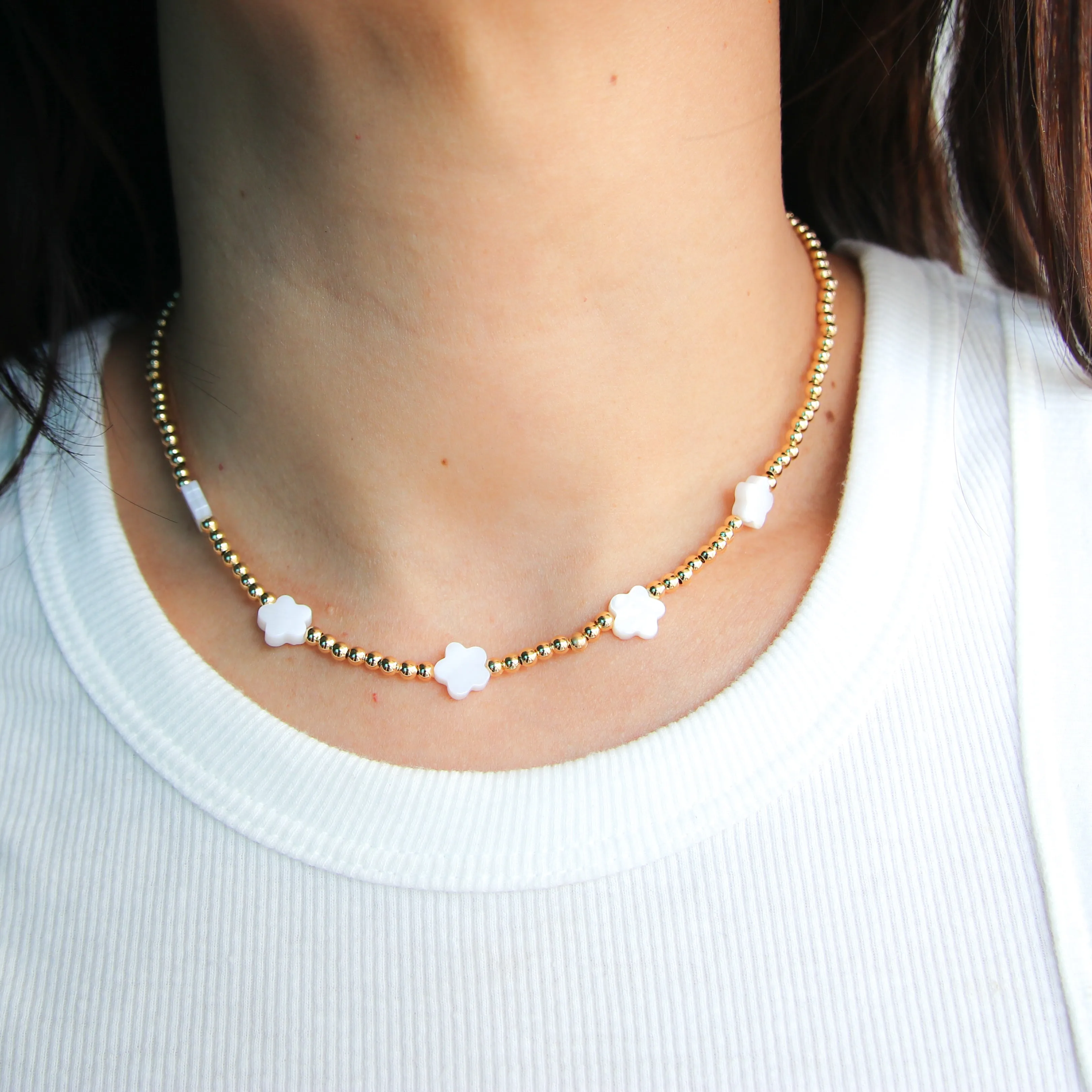 Flower X Gold Ball Choker