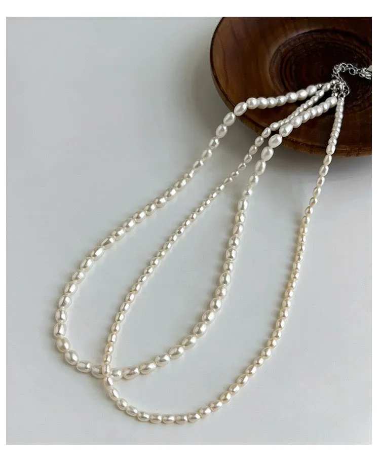 Freshwater Pearl Choker Necklace 925 Sterling Silver