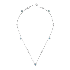 GC Interlocking 18ct White Gold Topaz Necklace D