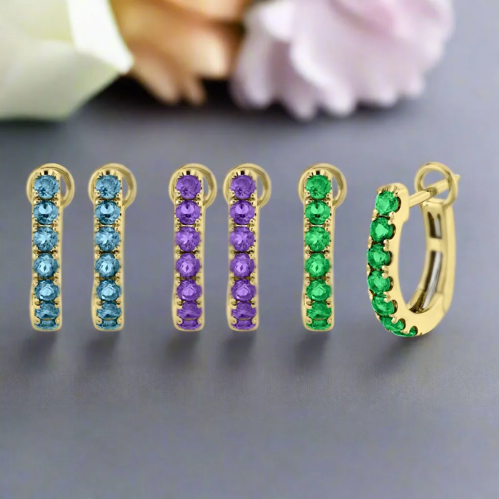 Gemstone Huggies