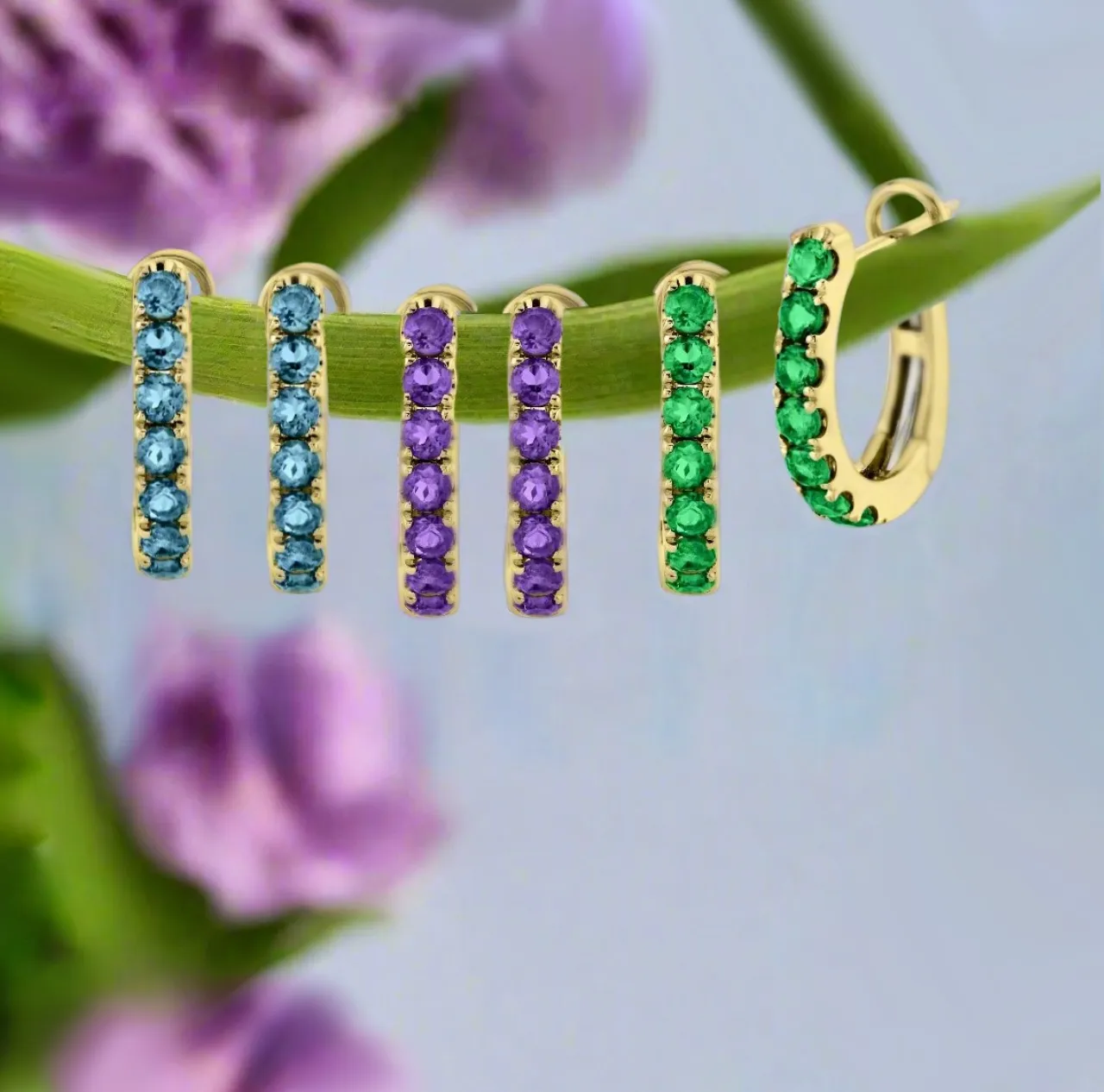 Gemstone Huggies