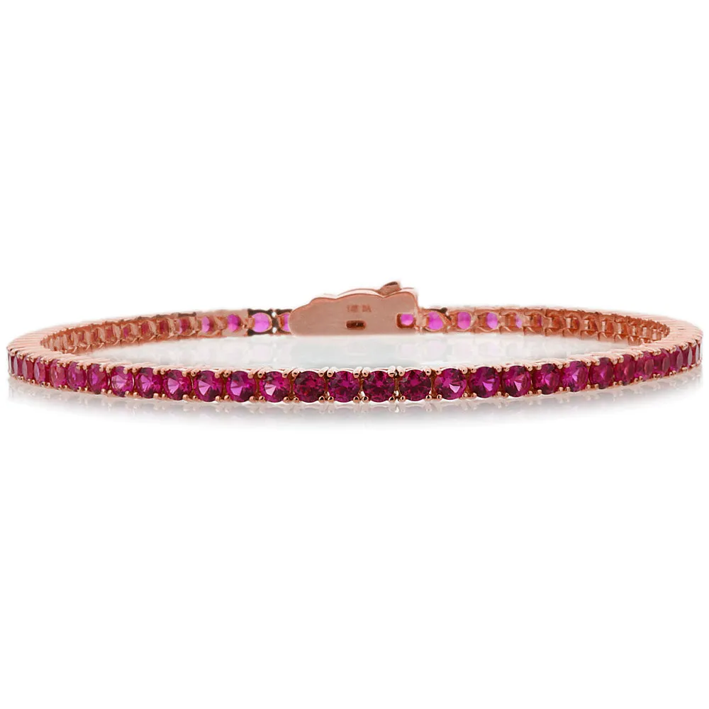 Gemstone Tennis Bracelet, Sterling Silver