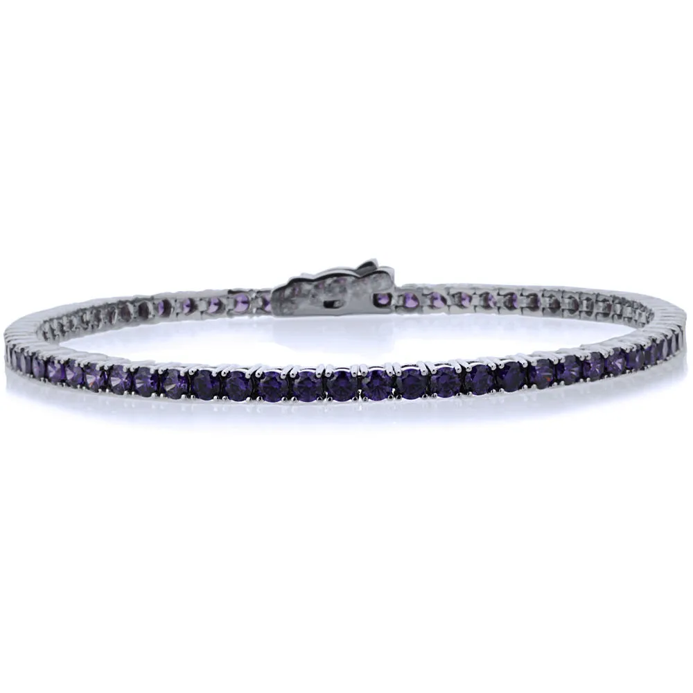 Gemstone Tennis Bracelet, Sterling Silver