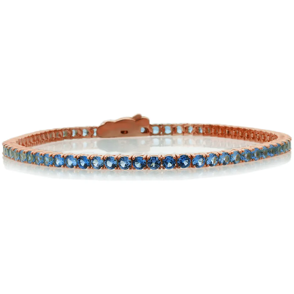 Gemstone Tennis Bracelet, Sterling Silver
