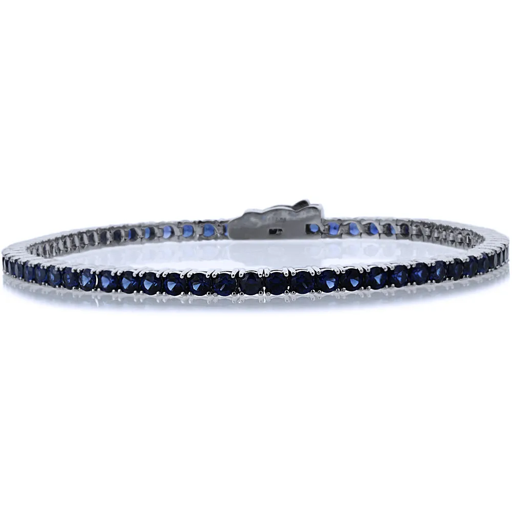 Gemstone Tennis Bracelet, Sterling Silver