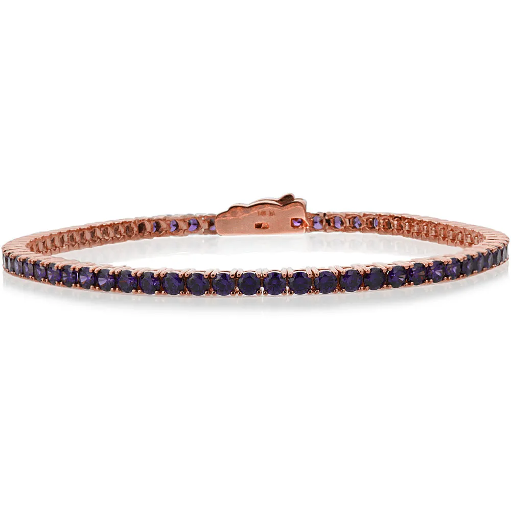 Gemstone Tennis Bracelet, Sterling Silver