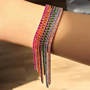 Gemstone Tennis Bracelet, Sterling Silver