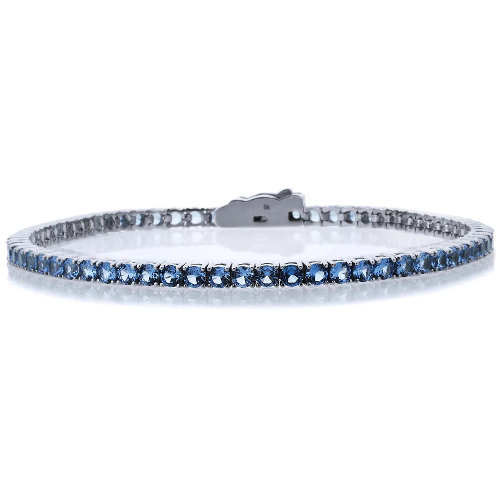 Gemstone Tennis Bracelet, Sterling Silver