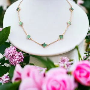 Gold Mother of Pearl Multi Clover Necklace