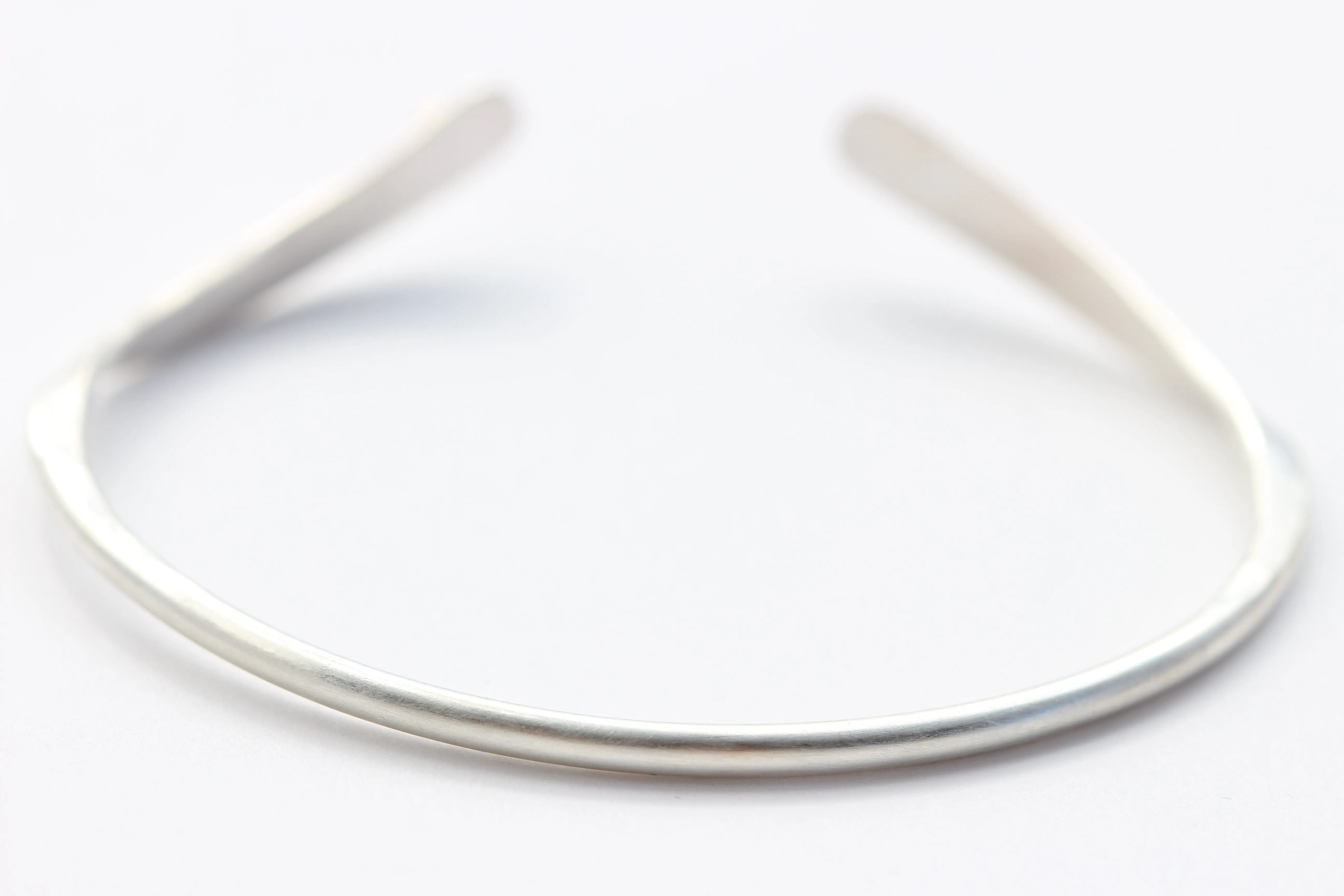 Hammered Sterling Silver Bracelet With 14K Gold