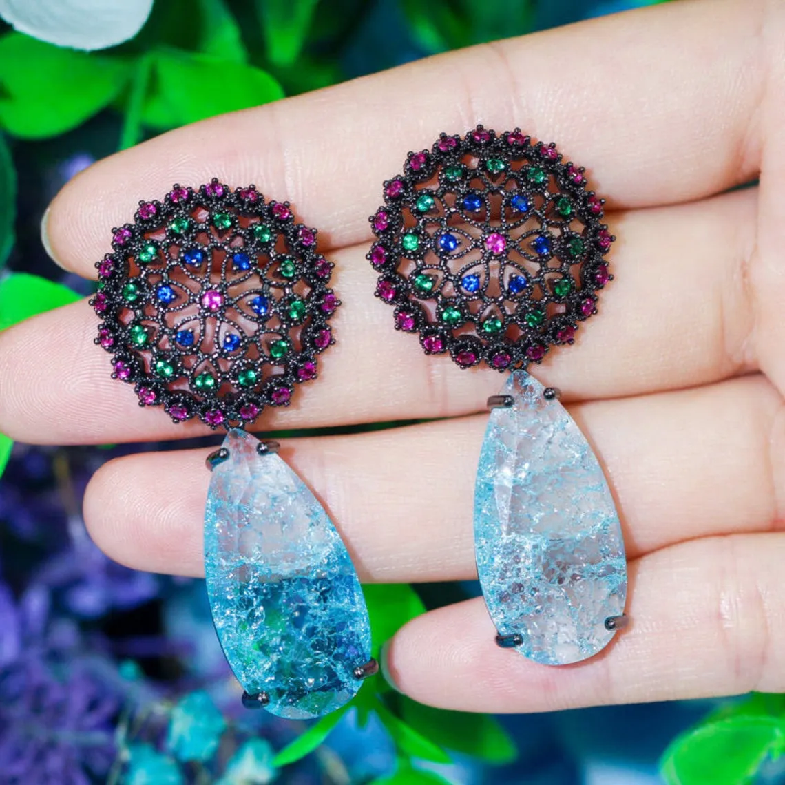 HIVAGI® Dazzle in Style: Geometric Water Drop Zircon Earrings – The Perfect Accessory for Every Occasion!