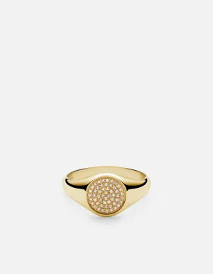 Horizon Signet Ring, Gold Vermeil/Sapphire