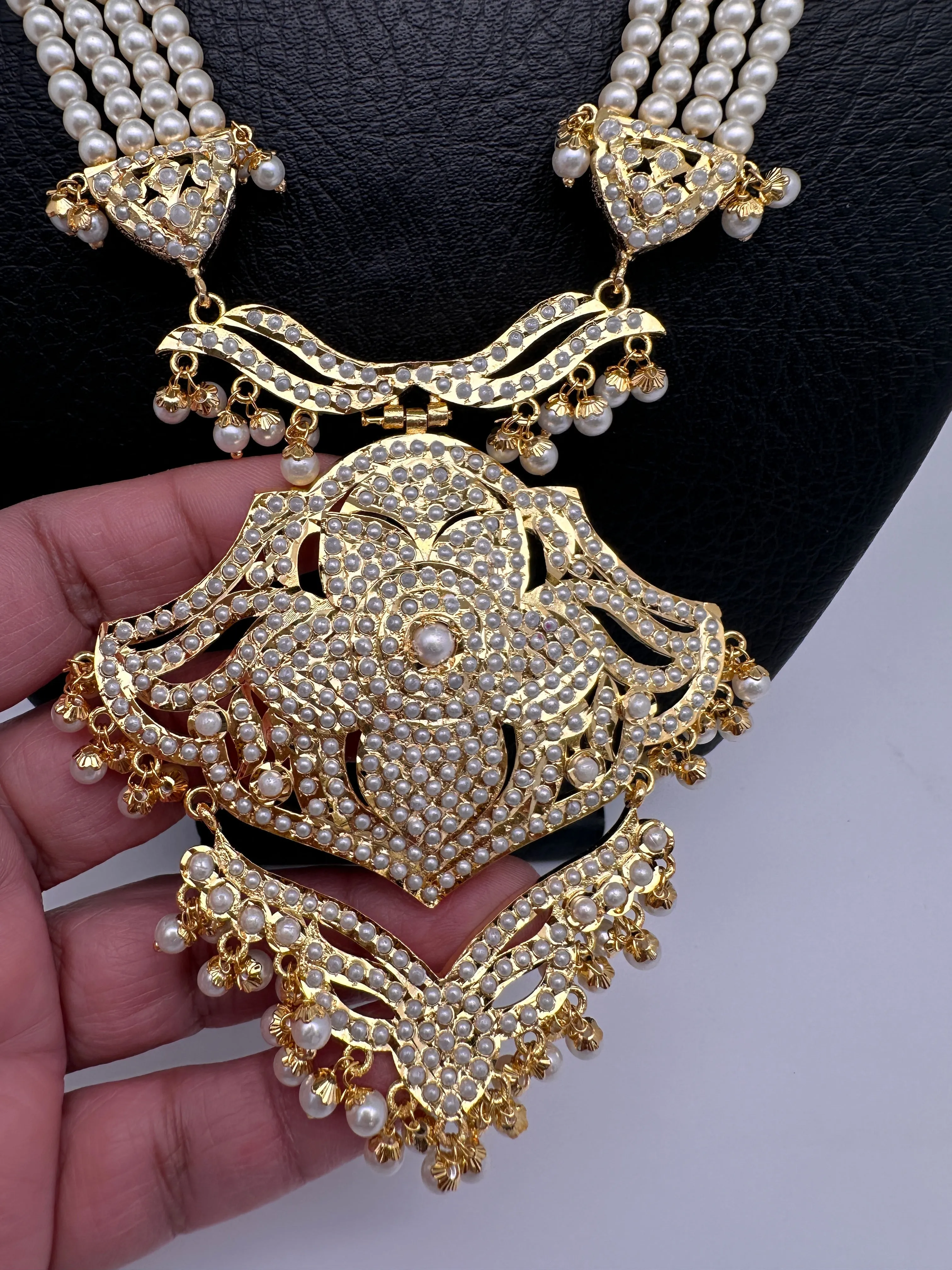 Hyderabadi Jadau Pendent Pearl Raani Haar Necklace