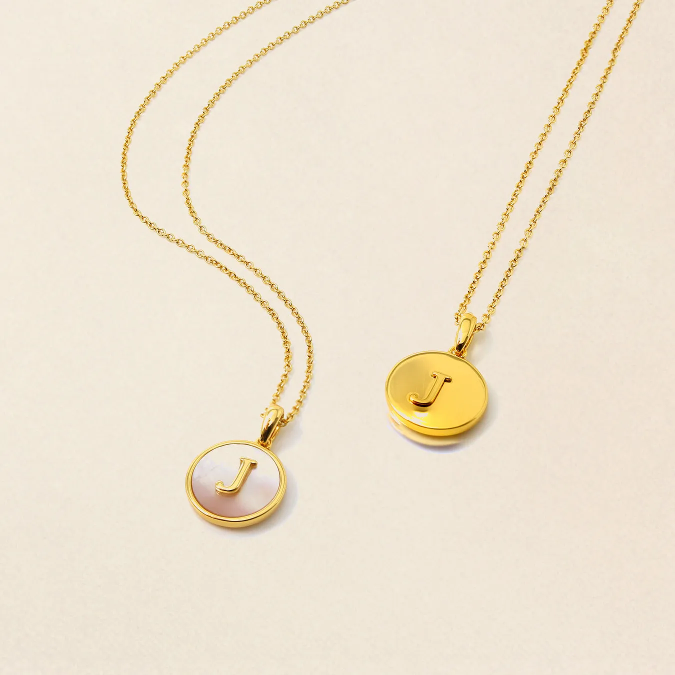 Initial Pearl Token Necklace
