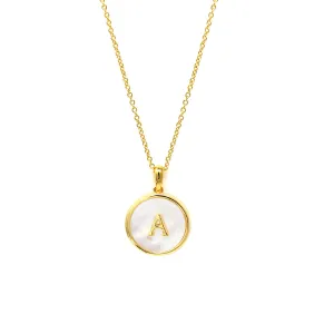 Initial Pearl Token Necklace